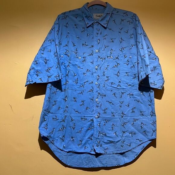 VINTAGE MENS TOMATO BUTTON UP SHIRT LARGE - Picture 1 of 3